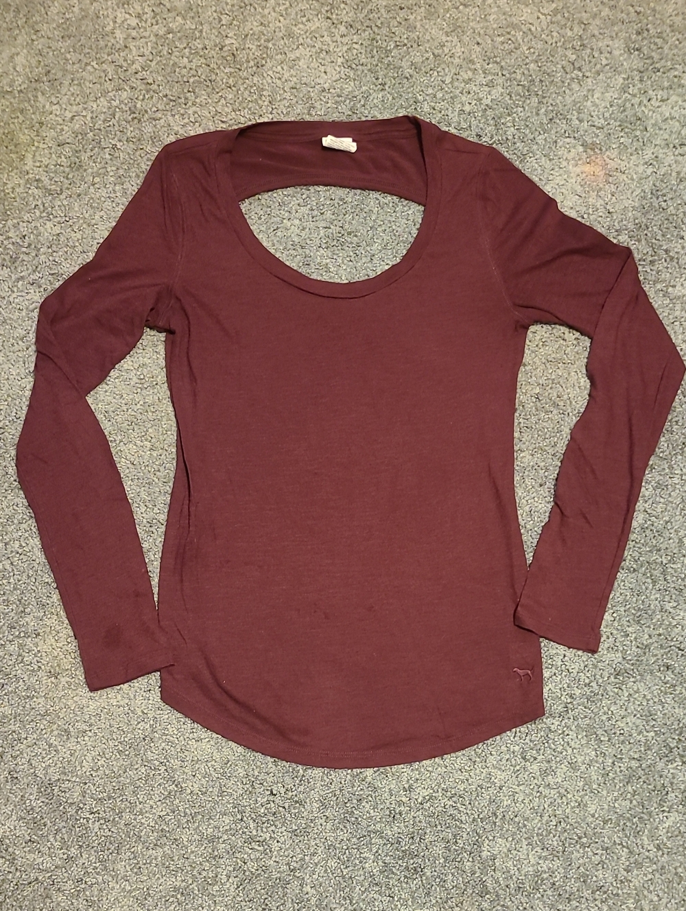 Victoria's Secret Maroon Long-Sleeve Scoop Neck Top
